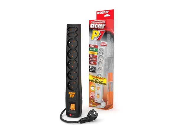 ACAR P7, 7 AC-utgångar, Typ C, Typ E, 230 V, 50 hz, 10 A, 2300 W