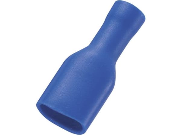 TRU COMPONENTS 737840-6.35 Fladstik-kabelsko Stikbredde: 6.35 mm Stiktykkelse: 0.8 mm 180 ° Helisoleret Blå 50 stk