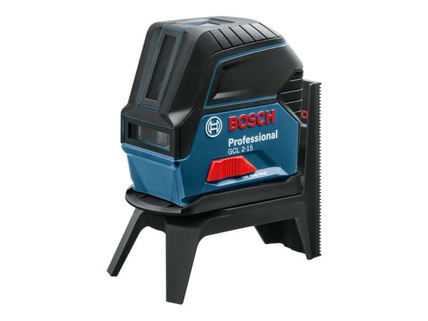 Bosch GCL 2-15, 15 m, 0,3 mm/m, 4°, Punainen, 650 nm (<1 mW), Linja-/Ristilaser musta, Sininen