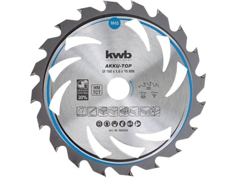 kwb 584554, Spånskiva, Hårt träslag, Plast, Plywood, Mjuka träslag, 16 cm, 2 cm, Tungsten Carbide Tipped (TCT), 1 mm, 1,6 mm