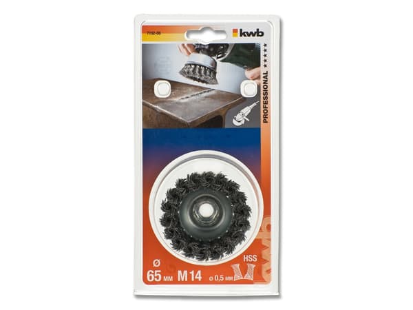 kwb 719206, Koppstålborste, 6,6 cm, 0,5 mm, Metall, Sten, Metall