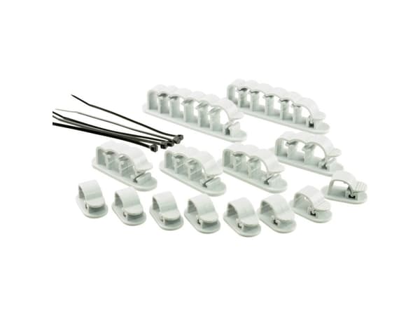 TRU COMPONENTS WCM-SET-TT Kabelhållare Självhäftande 1386629-1 Transparent 19 st