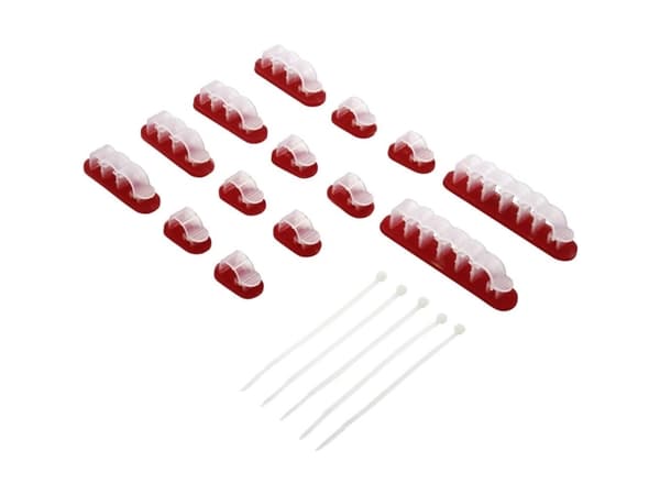 TRU COMPONENTS WCM-SET-TT Kabelhållare Självhäftande 1386629-1 Transparent 19 st