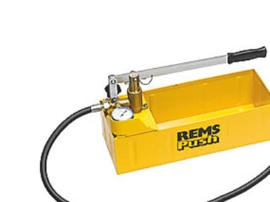 REMS Push. Hånd-trykprøvepumpemed manometer, til tryk- og tæthedsprøvning af rørsystemer og beholdere op til 6 MPa/60 bar