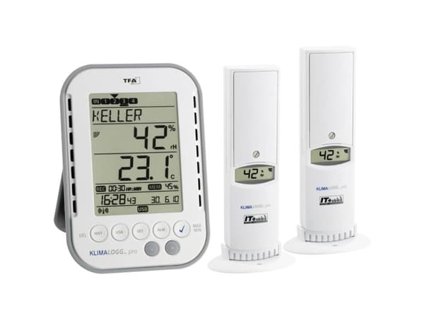 TFA Dostmann KLIMALOGG PRO Starter Set Luftfugtighedsmåler (hygrometer) 1 % rF 99 % rF TFA indeklima startsæt, Dataloggerfunktion