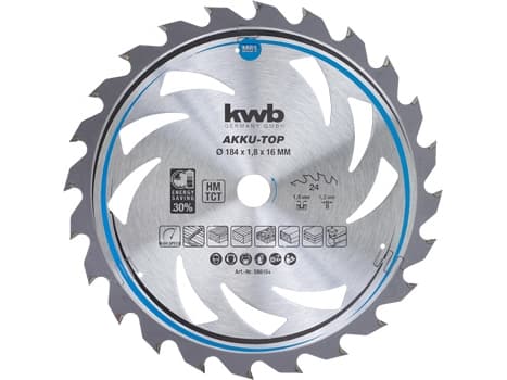 kwb 586154, Spånskiva, Glasfiberförstärkt plast, Trä, 18,4 cm, 1,6 cm, Tungsten Carbide Tipped (TCT), 1,2 mm, 1,8 mm