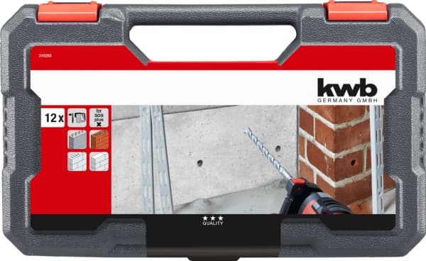kwb 240280, Borrhammare, Murborr, bits, Lättbetong, Betong, Kalksten, Sten, SDS Plus, 12 styck