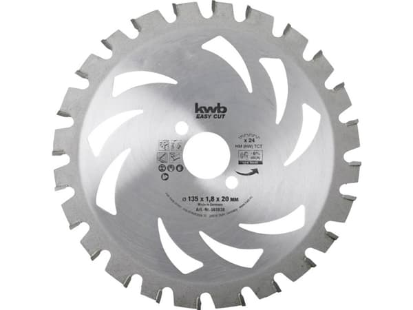 kwb 586138, Gjuten aluminium, Spånskiva, Hårt träslag, Icke-järnmetaller, Plast, Metallplåt, 18,4 cm, 2 cm, 1,4 mm, 2 mm, 1 styck