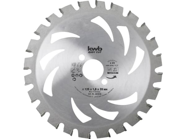 kwb 587938, Gjuten aluminium, Spånskiva, Hårt träslag, Icke-järnmetaller, Plast, Metallplåt, Rostfri..., 21,5 cm, 3 cm, Tungsten Carbide Tipped (TCT)