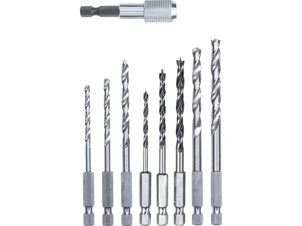 kwb Bit and Drill Bit Set, Drill, Drill bit set, Høyrehåndsrotasjon, 25 mm, Mykt tre, Stål, Stein, 39 stykker