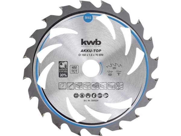 kwb 581954, Spånskiva, Hårt träslag, Plast, Plywood, Mjuka träslag, 13,5 cm, 2 cm, Tungsten Carbide Tipped (TCT), 1 mm, 1,6 mm