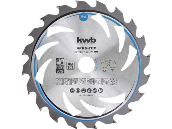 kwb 581854, Lastulevy, Lehtipuu, Muovi, vaneri, Pehmeä puu, 13 cm, 1,6 cm, Kovametallihampaat (TCT), 1 mm, 1,6 mm