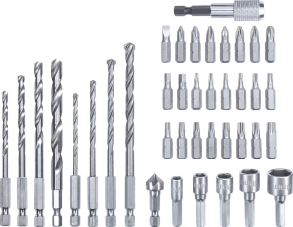 kwb Universal Bit and Drill Bit Set, Pora, Poranteräsetti, Oikeanpuoleinen kierto, 25 mm, Pehmeä puu, Terästä, Kivi, 39 kpl