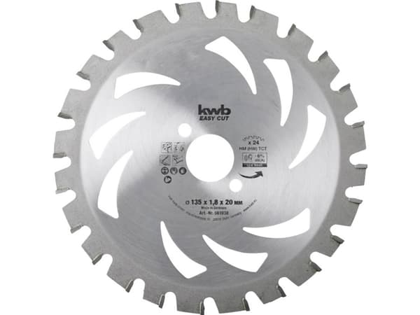 kwb 583338, Gjuten aluminium, Spånskiva, Hårt träslag, Icke-järnmetaller, Plast, Metallplåt, 15 cm, 1,6 cm, 1,2 mm, 1,8 mm, 1 styck