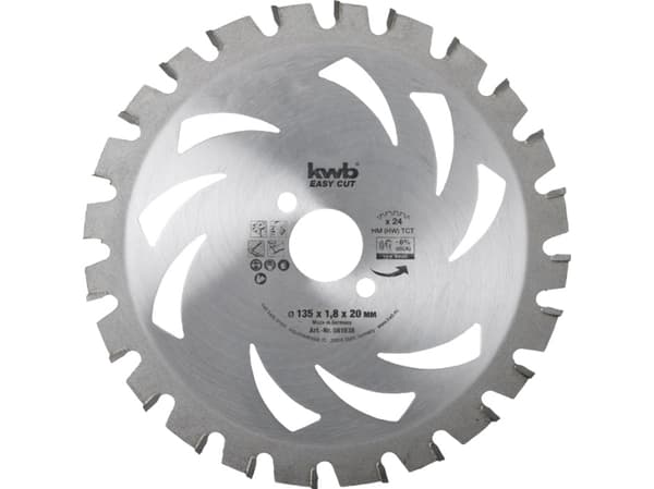 kwb 581938, Gjuten aluminium, Spånskiva, Hårt träslag, Icke-järnmetaller, Plast, Metallplåt, 13,5 cm, 2 cm, 1,2 mm, 1,8 mm, 1 styck