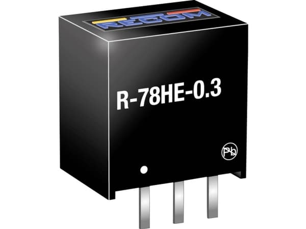 RECOM R-78HE5.0-0.3 DC/DC-omvandlare, tryck 300 mA Antal utgångar: 1 x
