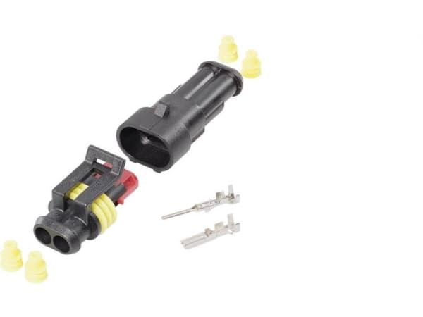 TE Connectivity Superseal-sats AMP-Superseal 1,5 mm Serie Totalt antal poler 2 Rutstorlek: 6 mm 30S003 1 sats