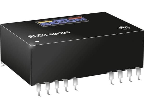 Recom International 10002885 REC3-0505SRW/H4/A 3W DC/DC-muunnin REC3-0505SRW/H4/A 4,5 - 9 Vdc 5 Vdc 600 mA 3 W