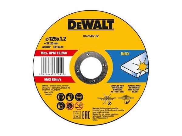DeWALT DT42340Z-QZ - Leikkuukiekko - metallille, ruostumattomalle teräkselle - 125 mm