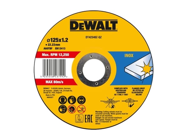 DeWALT DT42340Z-QZ - Leikkuukiekko - metallille, ruostumattomalle teräkselle - 125 mm