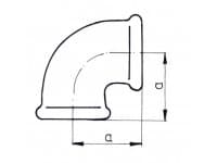 Odlewnia Zawiercie 90 graders albue A1 3/4" svart - 13794