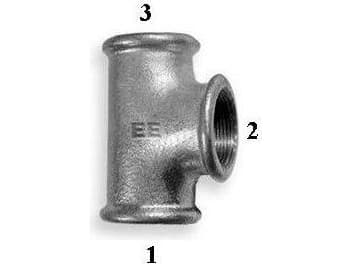 Zawiercie Foundry Kapeneva tee 5/4 x 1/2 x 5/4 "musta