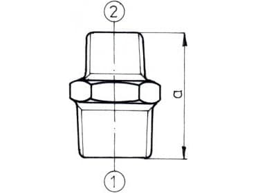 Odlewnia Zawiercie Reduserende brystvorte 1 x 1/2" svart