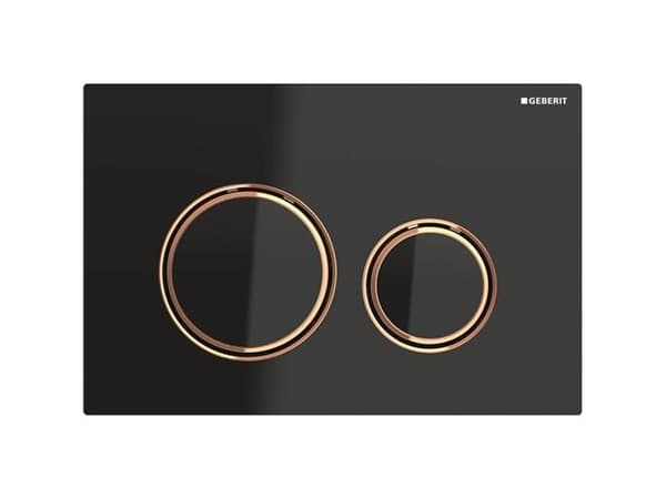 Geberit Sigma 21 kontrollplatta i svart/rödguld