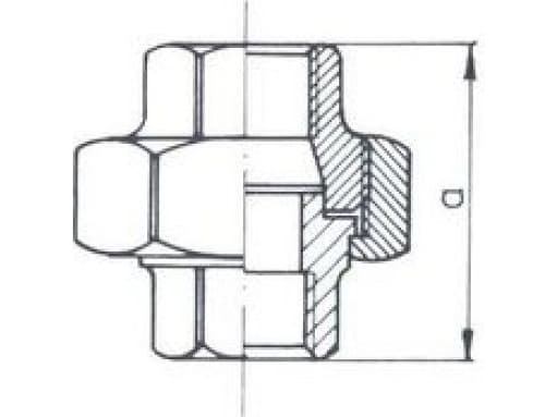 Zawiercie Odlewnia Flat union med 3/4" tetning, uten kant, svart