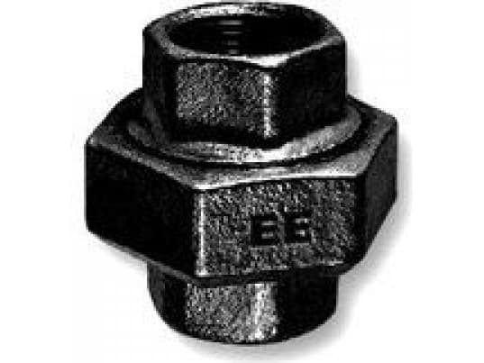 Zawiercie Odlewnia Flat union med 3/4" tetning, uten kant, svart