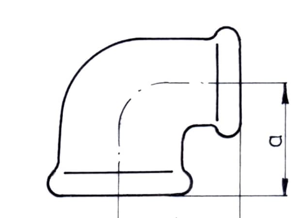 Zawiercie Foundry Reduktion böj 90 ° A1 1 x 1/2 "galv
