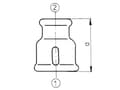 Miniatyrbilde 2 av 3: Odlewnia Zawiercie Reduksjonshylse M2 1 x 3/4" galv