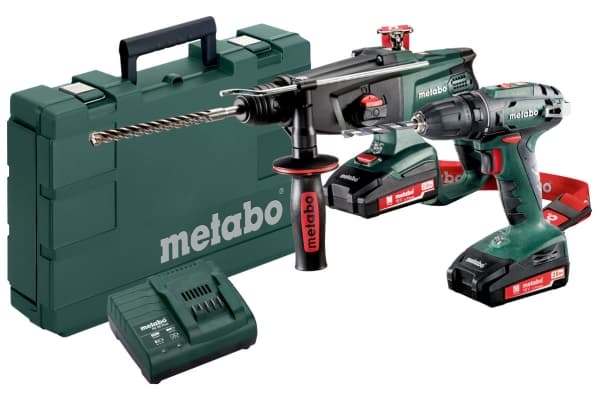Metabo Combo Set 2.3.2 18 V, Boremaskin med pistolgrep, 1,3 cm, 2 cm, 1 cm, 1,5 mm, 450 RPM