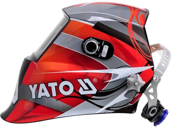 Yato YT-73921, Welding helmet with auto-darkening filter, Svart, Röd, Silver, Polykarbonat, 9-13, 0,1 - 1 ms, EN 175:1997, EN 379:2003 + A1:2009