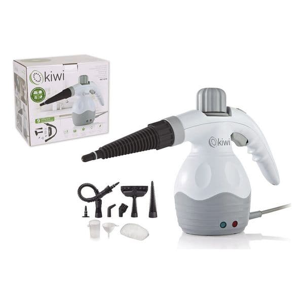 Multifunktionell 9-i-1 handhållen steamer med tillbehör Kiwi 350 ml Vit