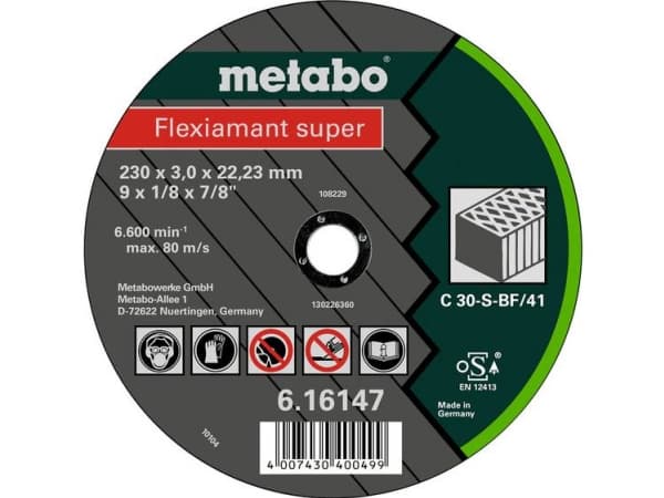 Metabo 616143000, Klippskiva, Platt i mitten, Sten, Metabo, 2,22 cm, 18 cm