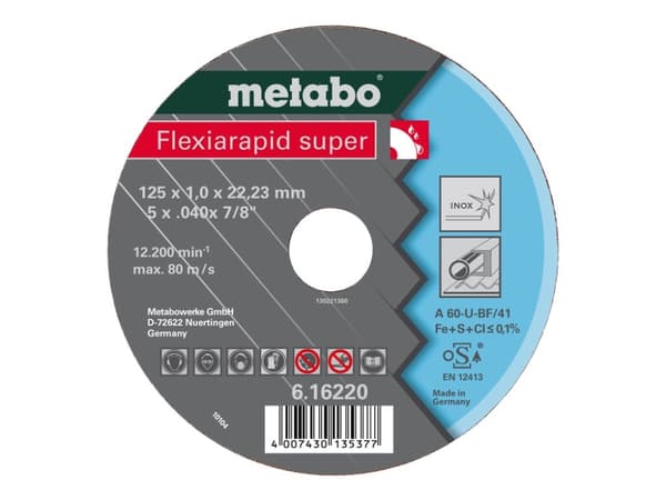 Metabo 616226000, levyleikkuri, Tasainen keskiosa, Ruostumaton teräs, Metabo, 2,22 cm, 18 cm