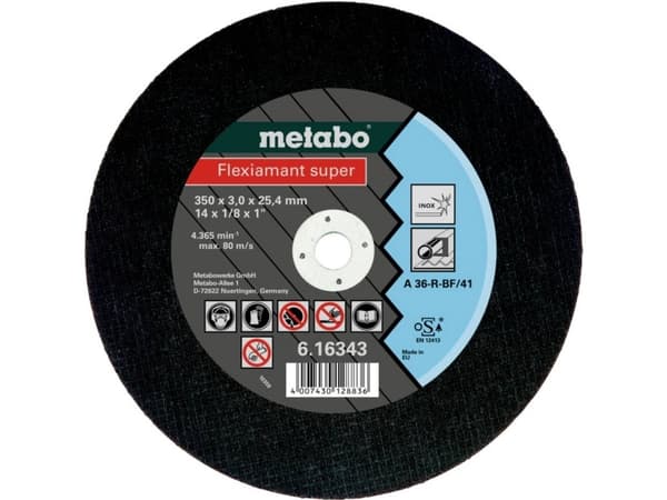 Metabo 616343000, levyleikkuri, Tasainen keskiosa, Ruostumaton teräs, Metabo, 2,54 cm, 35 cm