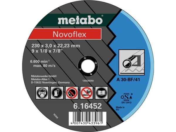 Metabo 616450000, Klippskiva, Platt i mitten, Stål, Metabo, 2,22 cm, 18 cm