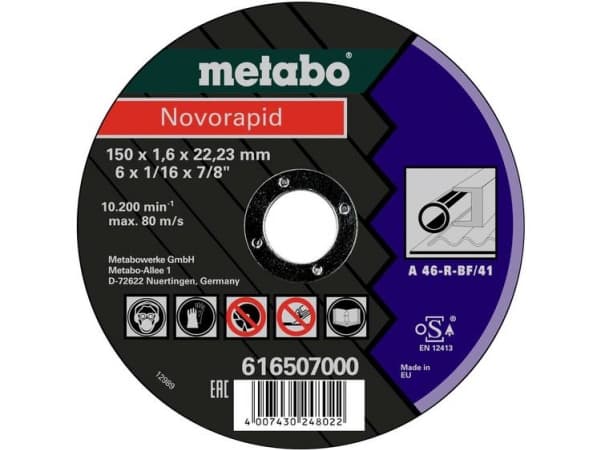 Metabo 616507000, Kutteskive, Flatt senter, Stål, Metabo, 2,22 cm, 15 cm