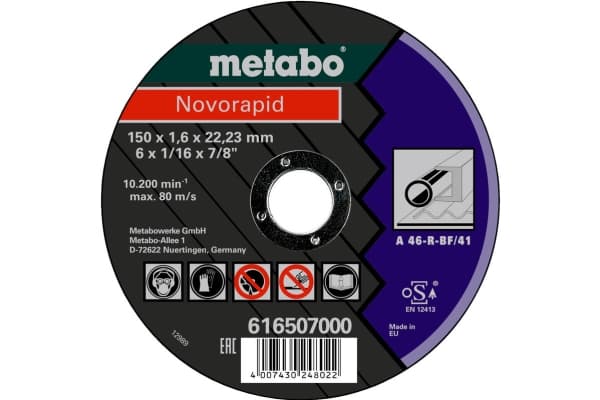Metabo 616507000, Kutteskive, Flatt senter, Stål, Metabo, 2,22 cm, 15 cm