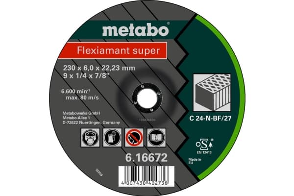 Metabo 616731000, levyleikkuri, Sisäänpainettu keskiosa, Kivi, Metabo, 2,22 cm, 12,5 cm