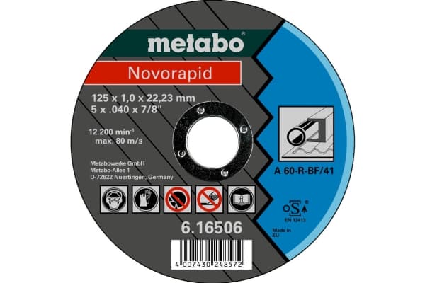 Metabo 616506000, Kutteskive, Flatt senter, Stål, Metabo, 2,22 cm, 12,5 cm