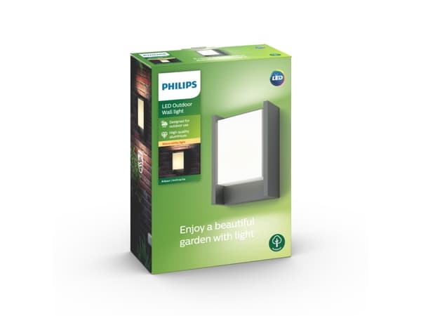 Philips myGarden Arbour - Vegglampe - LED - 6 W (ekvivalent 47 W) - varmt hvitt lys - antrasitt
