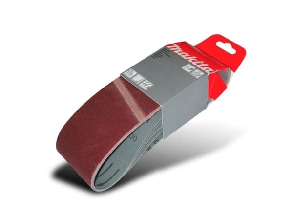Makita - Slipband - för trä, metall, aluminum, stål, målarfärg, polyvinylklorid (PVC) - 5 delar - grus: 80, medium-coarse - 76 mm x 533 mm - för Maki