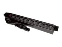 Alantec PZ091U3M, 3 m, 9 AC-pistorasia(a), Sisätila, Musta, 230 V, 16 A