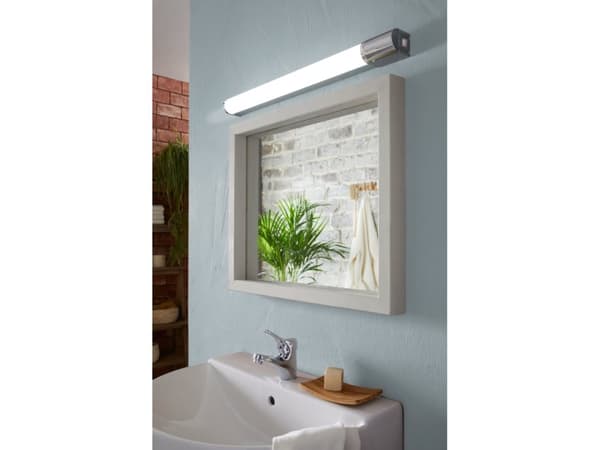 EGLO Tragacete 1, Kromi, Hopea, Valkoinen, Alumiini, Muovi, IP44, LED, 15 W, 1300 lm