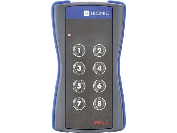 H-Tronic HT8Splus Radiosender 8-kanals Frekvens: 868.35 MHz, 869.05 MHz, 869.55 MHz 3 V Rækkevidde (max. i frit terræn): 200 m