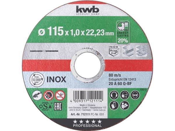 kwb 712112 Leikkuukiekko suora 125 mm 22,23 mm 1 kpl (712112)