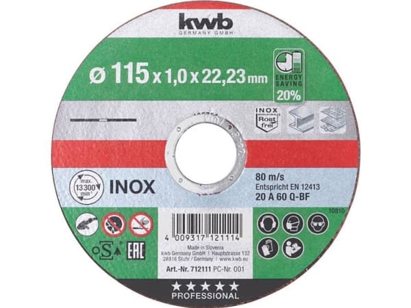 kwb 712112 Leikkuukiekko suora 125 mm 22,23 mm 1 kpl (712112)